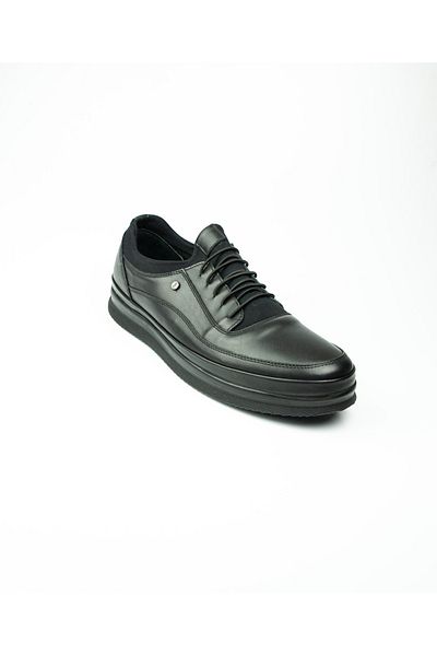 JAMES FRANCO 6060 Model Black Men's Leather Casual Shoes - Large Size