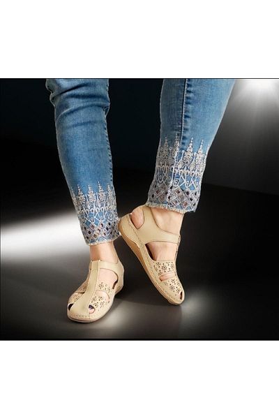 GEZER Sandale zilnice cu velcro, reglabile, închise în față