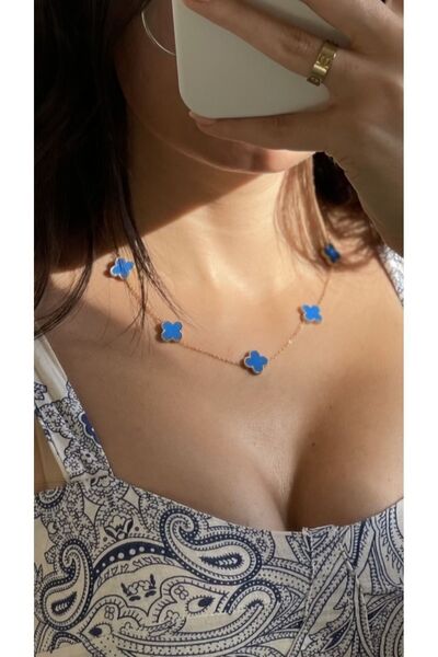 Opia JEWELRY - Lacivert Model Çelik Kolye
