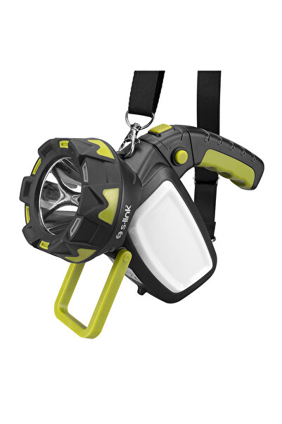 S-LINK Sl-f894 3000mah Usb Şarjlı Döner Kollu El Feneri 5w 18 18 Beyaz Kırmızı Ledli