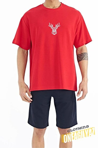 oneagılyazı Μπλουζάκι με στάμπα ελαφιού oversize