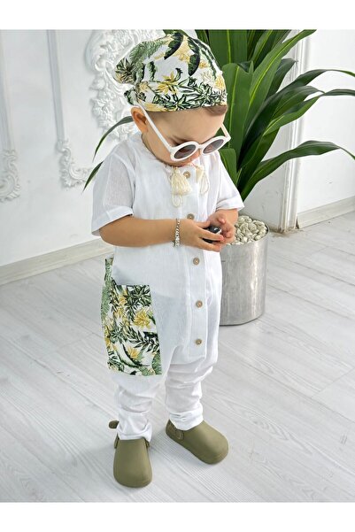 bohemiankids baby wear Yeni Yeşil Safari Tulum