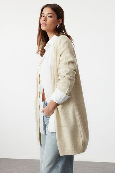 Trendyol Collection Soft Textured Knitwear Cardigan with Pocket Detail - Twoaw24Hi00381