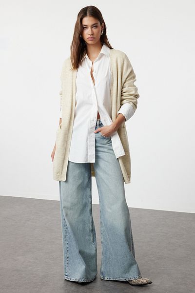 Trendyol Collection Soft Textured Knitwear Cardigan with Pocket Detail - Twoaw24Hi00381