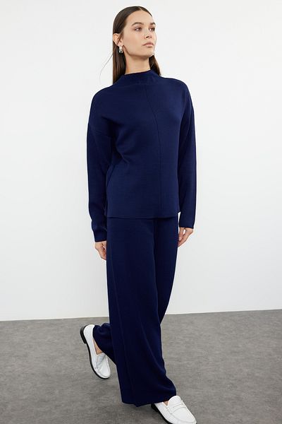 Trendyol Collection Sötétkék kötöttáru alsó-felső szett - állógallér TWOAW21AU0060