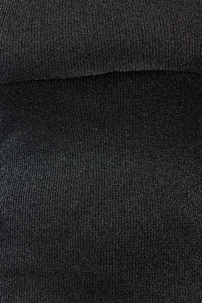 Trendyol Curve Πλεκτή μπλούζα με κορδόνι Carmen Collar Black Glitter - TBBAW25AF00000