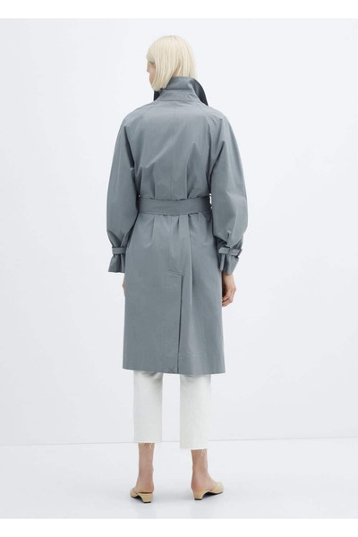 MANGO Woman Kemerli pamuklu trençkot