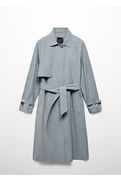 MANGO Woman Kemerli pamuklu trençkot