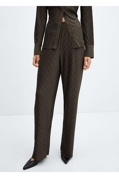 MANGO Woman Wide Leg Woven Trousers