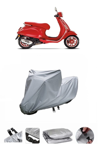 BODYGARD Vespa Primavera 50 RED - مشمع دراجة نارية، متوافق مع حقيبة القوس