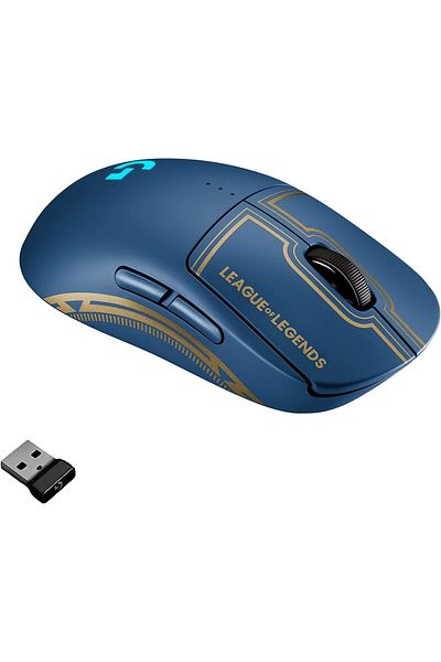 logitech G Pro Wireless Gaming Mouse, 25,600 Dpi, RGB,Official League Of Legends Edition, Blue
