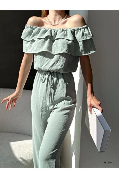 merlavin Ayrobin kombinezon od tkanine - detalj volana na ramenima