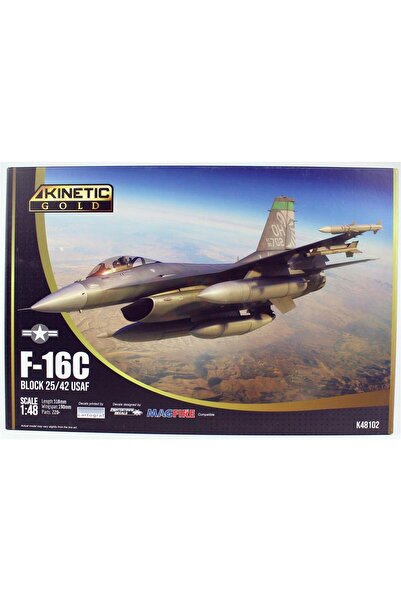 Kinetic K48102 1/48 F-16c Blok 25/42 Usaf Savaş Uçağı, Plastik Model Kiti