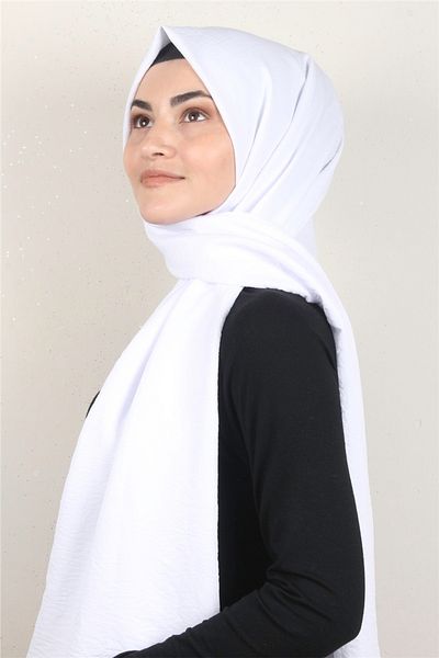 PİRAMİT Alessa White Cotton Shawl - 2740-44