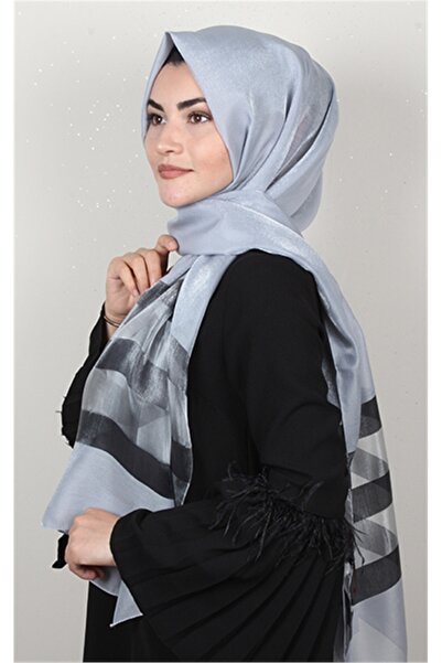 PİRAMİT Exclusive Şal 3073-5 Gümüş - Lacivert