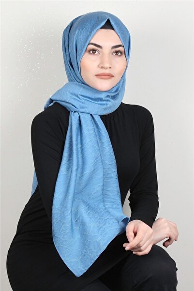 Eşarppark İpekli Lilyum Şal 2560-11 Açık Mavi