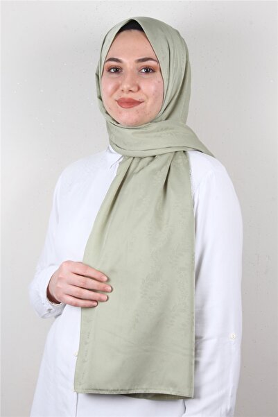 Eşarppark Jakarlı Ipeksi Şal 8085-16 Mint Yeşili