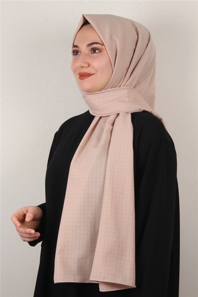 Cardion % 100 Coton Şal 8083-10 Koyu Bej