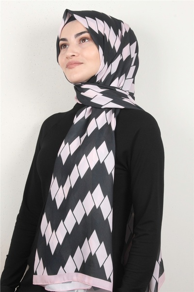 Eşarppark Violet Şal 2739-8 Siyah-pembe