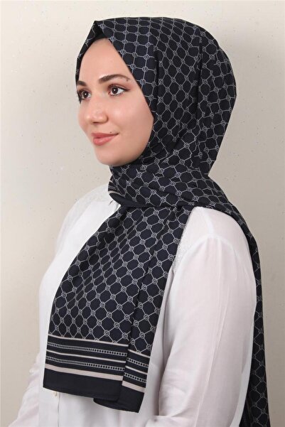 Eşarppark Medine Desenli Şal 2421-11 Lacivert