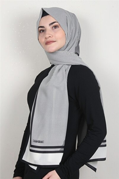 Cardion Medine Desenli Şal 1898-9 Ekru-siyah