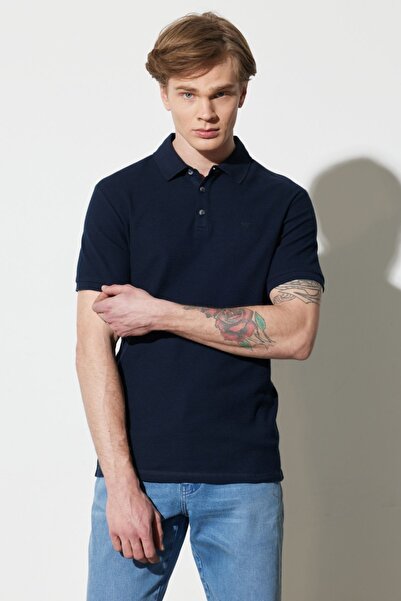 WRANGLER Regular Fit Normal Kesim %100 Pamuk Polo Yaka Lacivert Tişört