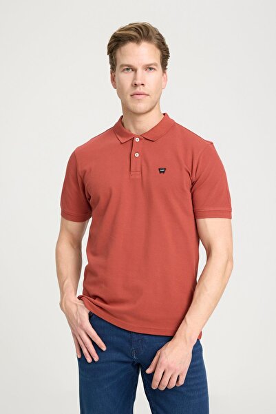 WRANGLER Regular Fit Normal Kesim Polo Yaka %100 Pamuk Kiremit Rengi Tişört