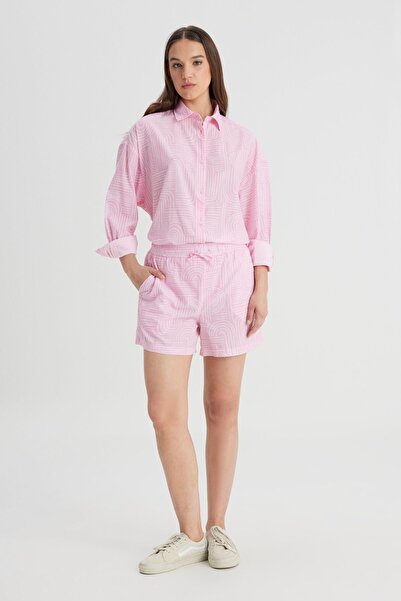 Lee Loose Fit Rahat Kesim Normal Bel %100 Pamuk Pembe Şort