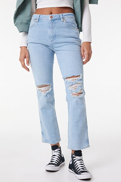 WRANGLER Wild West Straight Fit Düz Kesim Yüksek Bel Esnek Jean Kot Pantolon