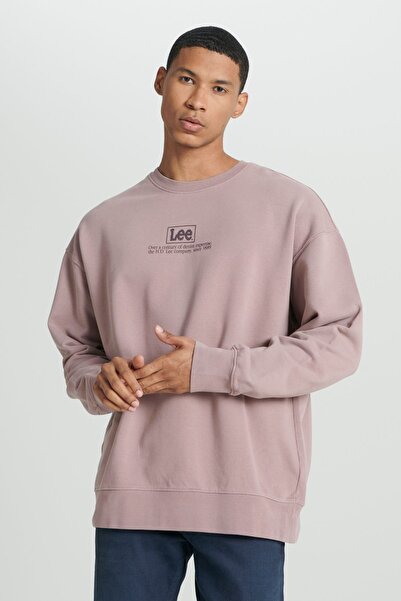 Lee Loose Fit Rahat Kesim %100 Pamuk Bisiklet Yaka Şardonlu Sweatshirt