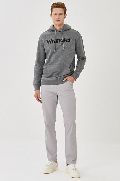 WRANGLER بنطلون تكساس سليم فيت بقصة ضيقة وخصر عادي رمادي فاتح قابل للتمدد