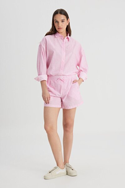 Lee Loose Fit Rahat Kesim Normal Bel %100 Pamuk Pembe Şort