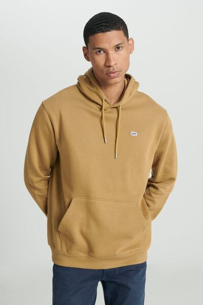 Lee Regular Fit Normal Cut 100% Cotton Hooded Fleece Lined Mustard Sweatshirt