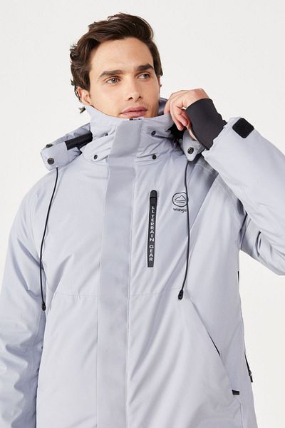 WRANGLER All Terrain Gear Regular Fit Regular Cut Hooded Gray Parka