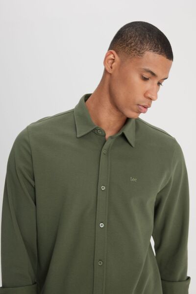 Lee Regular Fit Normal Kesim %100 Pamuk Haki Gömlek