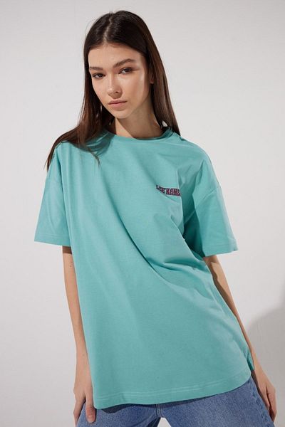 Lee Volný střih Uvolněný střih 100% bavlna Crew Neck Neck Mint Green Tričko