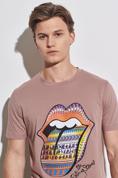 WRANGLER Loose Fit Relaxed Cut 100% Cotton Crew Neck Camel T-Shirt