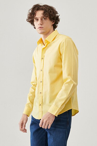 Lee Regular Fit Normal Kesim Sarı Gömlek