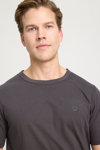 WRANGLER Regular Fit Regular Cut Crew Neck 100% Cotton Anthracite T-Shirt