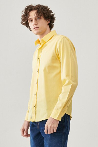 Lee Regular Fit Normal Kesim Sarı Gömlek