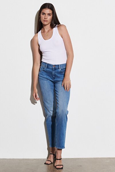 WRANGLER Straight Fit Yüksek Bel Düz Paça Esnek Jean Kot Pantolon