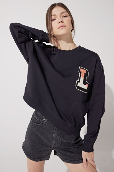 Lee Loose Fit Rahat Kesim %100 Pamuk Bisiklet Yaka Sweatshirt