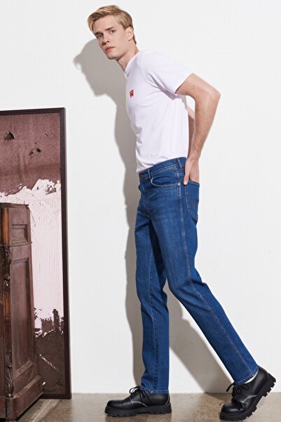 WRANGLER Texas Regular Tapered Fit Low Waist Blue Stretch Jean Jeans