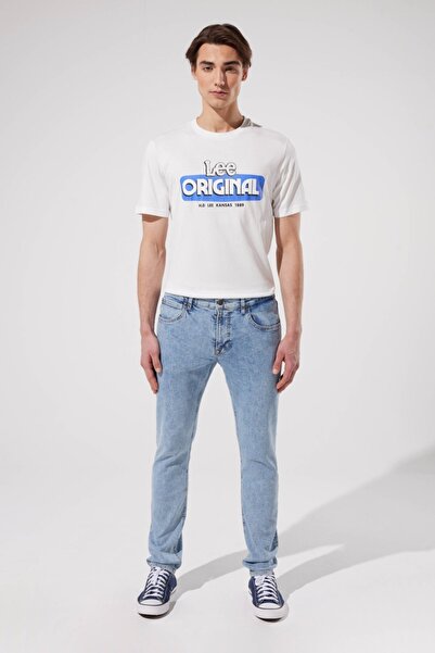 Lee Luke Slim Fit Dar Kesim Normal Bel Açık Mavi Esnek Jean Kot Pantolon