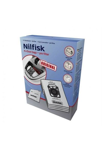 Nilfisk طقم 4 أكياس مع فلتر مسبق وألوان منخفضة - 107407940