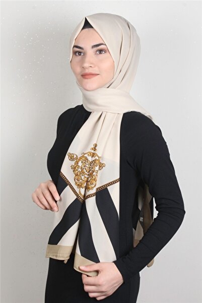 Cardion Medine Desenli Şal 1819-13 Kemik