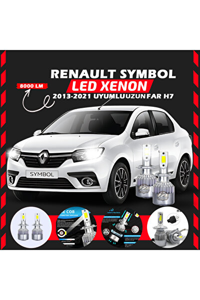 Furens Renault Symbol 2013-2021 Uzun Far Uyumlu Şimşek Etkili Led Xenon Perfo...