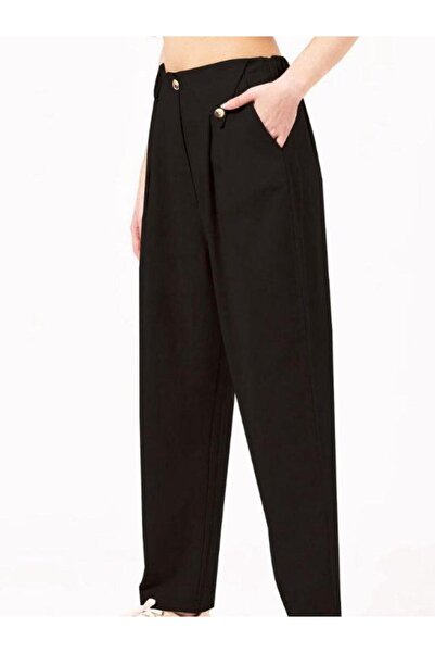 Zekids Kız Çocuk Beli Lastikli  Siyah Havuç Pantolon