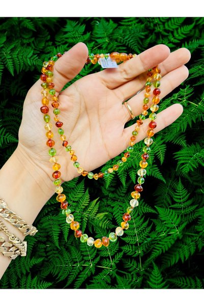 Kehribarkolyecimm Drop Amber Mother Baby Necklace Set