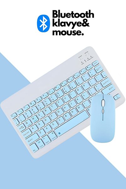 Abbruch Kablosuz Klavye Ve Mouse Seti Bluetooth'lu Şarj Edilebilir Windows&İo...